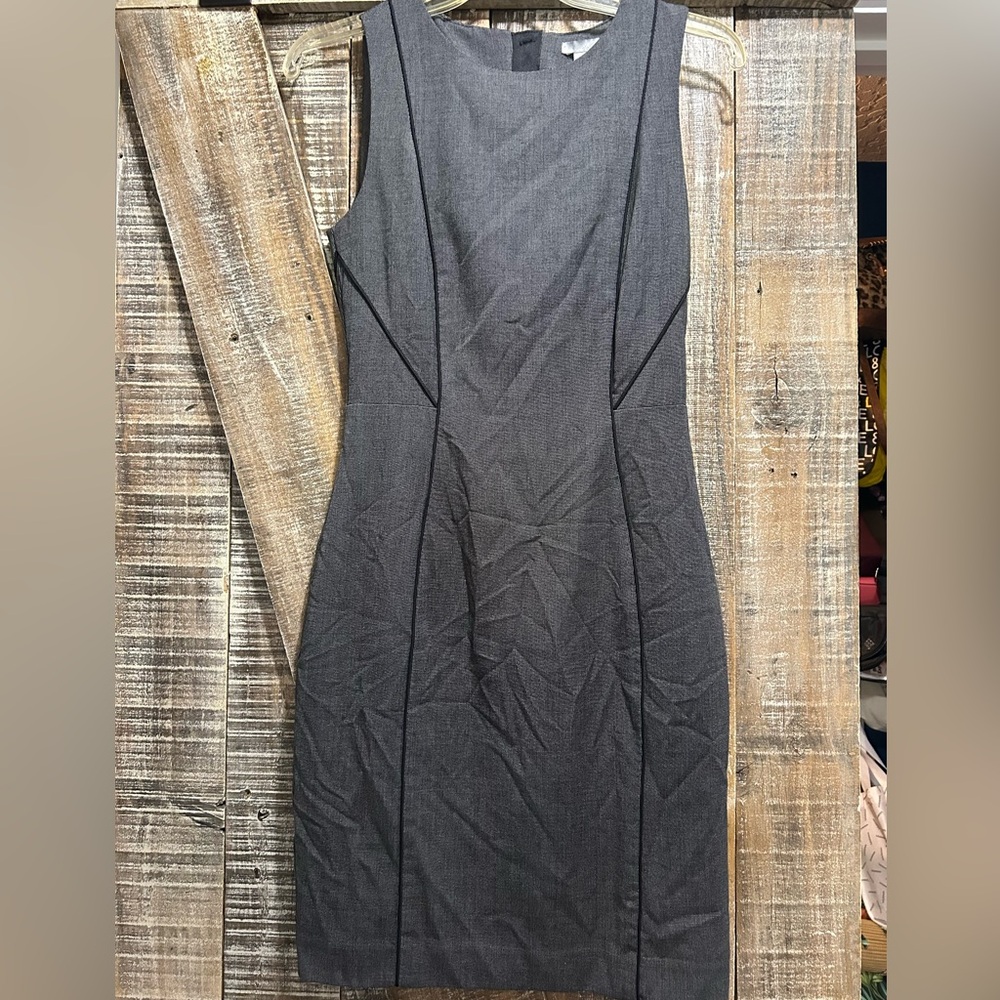 H&M Gray Halter Sheath Midi Dress